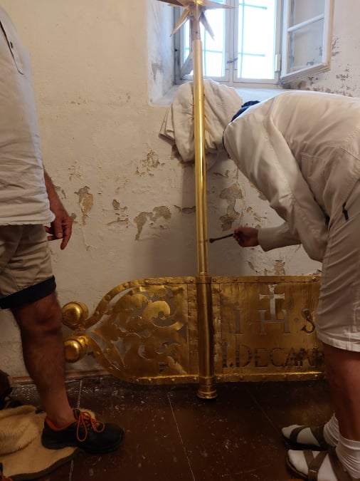 Nachvergoldung der Turmspitze