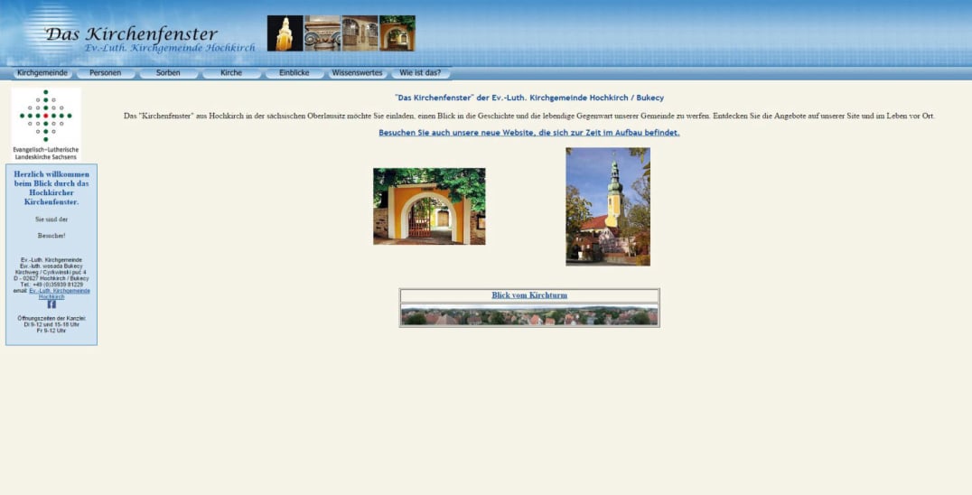 Homepage Kirchgemeinde Hochkirch 2004