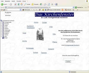 erste Homepage der Kirchgemeinde
